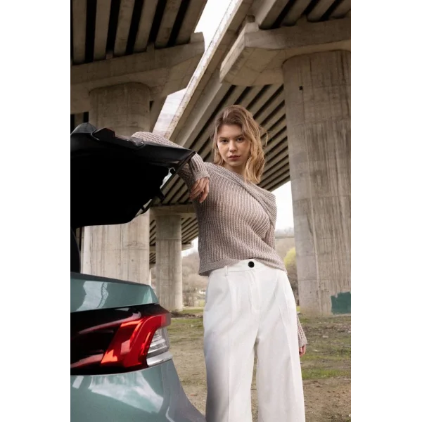 FİTİLLİ MADONNA YAKA TRİKO KAZAK BEJ