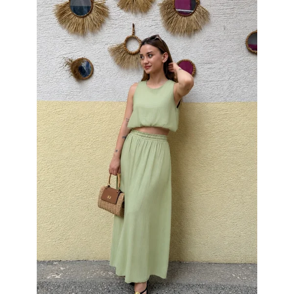 Olivia Balon Etek İkili Takım-Yeşil