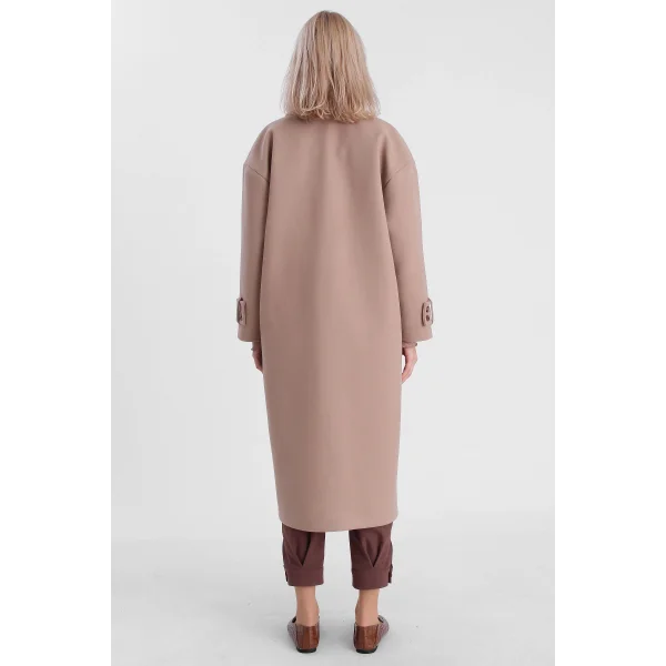 OVERSIZE KRUVAZE KABAN BEJ