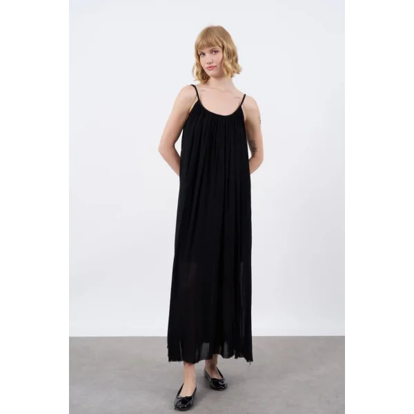 Siyah Myra Askılı Elbise