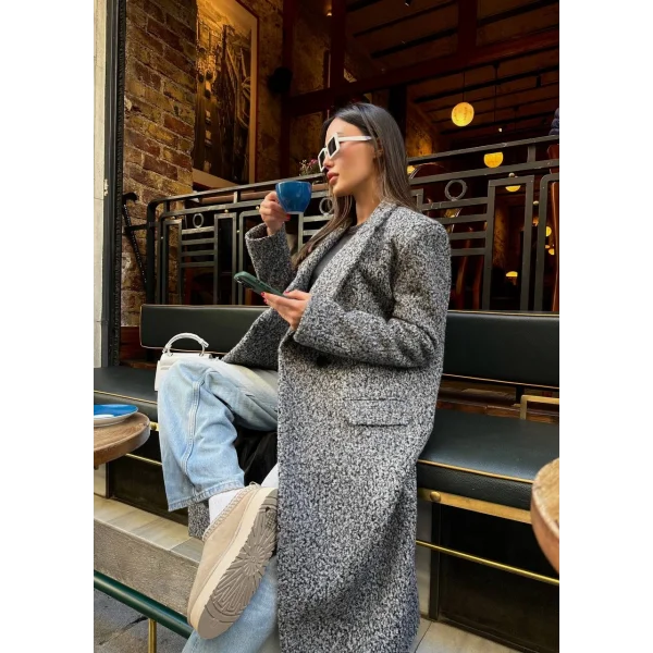 UZUN ASTARLI BUKLET KABAN GRİ