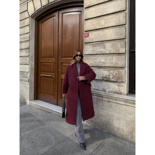 Oversize Buklet Kaban-Bordo