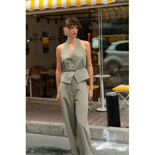 Mila Yelek Pantolon Takım Haki