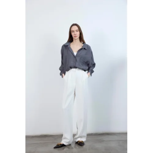 Beyaz Palazzo Pantolon