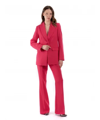 Premium Kumaş Klasik Ceket Pantolon Takım Pembe