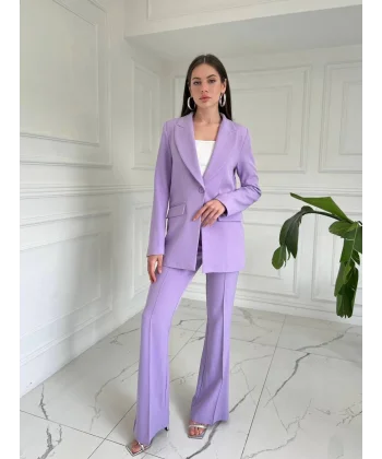 Premium Kumaş Lila Ceket Pantolon Takım