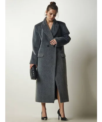 GRİ ÖZEL DOKULU KABAN