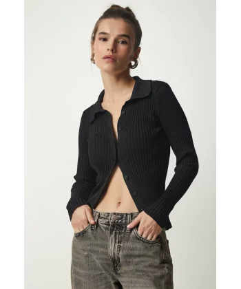 SİYAH POLO YAKA HIRKA