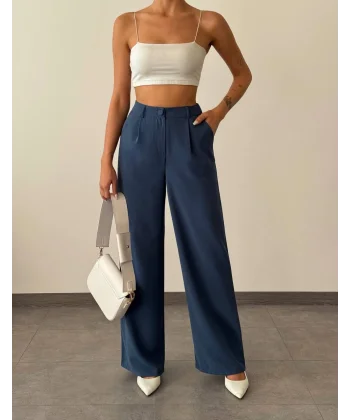 TWİLL PALAZZO PANTOLON İNDİGO