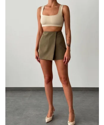 ATLAS KUMAŞ HAKİ ŞORT ETEK