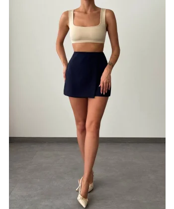 ATLAS KUMAŞ LACİVERT ŞORT ETEK