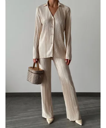 Hayal Pilise Gömlek Pantolon Takım Taş