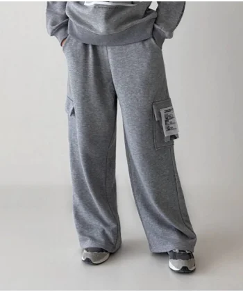 Kargo Cepli Beli Lastikli Eşofman Alt Gri