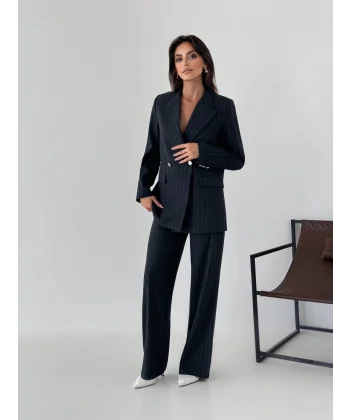 Myra Lacivert Blazer Ceket Pantolon Takım