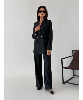 Myra Siyah Blazer Ceket Pantolon Takım 