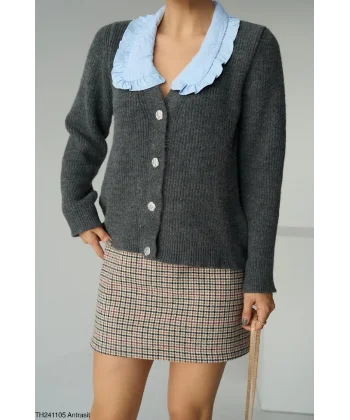 Gömlek Yaka Gri Hırka