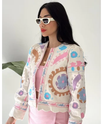 Nakış İşlemeli Gabardin Ceket