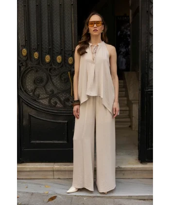 Bluz Pantolon İkili Takım - Taş