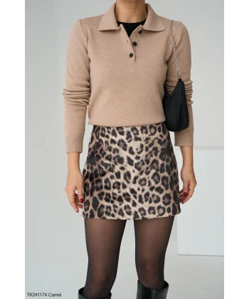 Polo Yaka Triko Kazak-Kahve