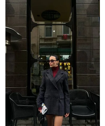 Kruvaze Ceket Şort Takım