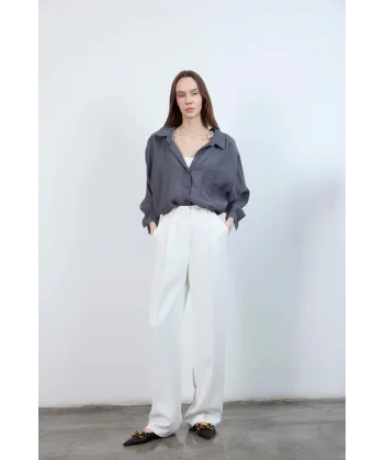 Beyaz Palazzo Pantolon