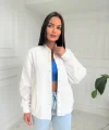 Beyaz Bomber Ceket