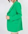 Yeşil Astarlı Oversize Tek Düğme Blazer Ceket