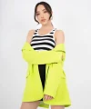 Neon Tek Düğme Astarlı Blazer Ceket