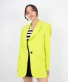 Neon Tek Düğme Astarlı Blazer Ceket