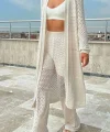 Ajur Uzun Hırka Pantolon Takım