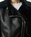 SİYAH KÜRKLÜ DERİ BİKER CEKET