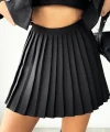 PİLELİ ŞORT ETEK SİYAH