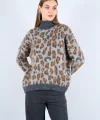 LEOPAR DESENLİ TRİKO KAZAK