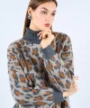 LEOPAR DESENLİ TRİKO KAZAK
