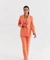 ORANJ CROP BLAZER CEKET PANTOLON TAKIM
