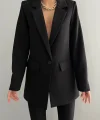 ATLAS TEK DÜĞME ASTARLI BLAZER CEKET SİYAH