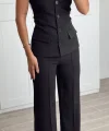 Premium Straplez Yelek Pantolon Takım-Siyah