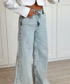 AÇIK MAVİ DİKİŞ DETAYLI BAGGY JEAN