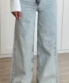 AÇIK MAVİ DİKİŞ DETAYLI BAGGY JEAN