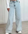 AÇIK MAVİ DİKİŞ DETAYLI BAGGY JEAN