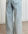 AÇIK MAVİ DİKİŞ DETAYLI BAGGY JEAN