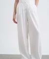 PREMİUM KUMAŞ BEYAZ KETEN PANTOLON