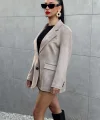 OVERSİZE SÜET BLAZER CEKET VİZON