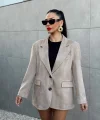 OVERSİZE SÜET BLAZER CEKET VİZON