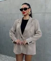 OVERSİZE SÜET BLAZER CEKET VİZON