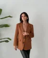 OVERSİZE SÜET BLAZER CEKET TABA