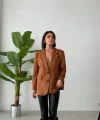 OVERSİZE SÜET BLAZER CEKET TABA