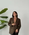 OVERSİZE SÜET BLAZER CEKET HAKİ
