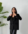 OVERSİZE SÜET BLAZER CEKET SİYAH
