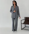 Myra Gri Blazer Ceket Pantolon Takım 